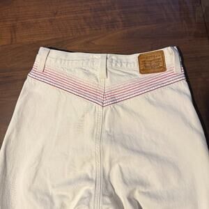 Levi’s Premium Ribcage Straight Ankle Jeans Women’s 29 White/Cream High Rise